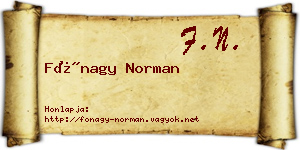 Fónagy Norman névjegykártya